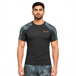 <b>Men</b> UV Protection <b>Swim</b> <b>T</b> <b>Shirt</b> Polyester Spandex Quick Dry Breathable Stretch Surf <b>Shirt</b> Beach Wear Custom OEM Factory - Product Image 1