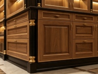 Armoire à vin en bois noir de luxe avec porte vitrée, humidor, éclairage LED, vitrine à cigares