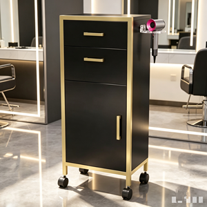 New style High Quality Modern Stainless Steel Mobile Hair Salon Styling Trolley Foldable Luxury <b>Tool</b> for Spa Hotel Home Care - Product Image 6
