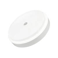 Plafonnier LED rond moderne en aluminium 15W avec détecteur de mouvement PIR d'urgence, commande vocale et sonore, lampe murale en acrylique pour la maison et le bureau