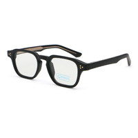 Lunettes anti-lumière bleue carrées TR+CP en gros, verres PC, monture rétro à rivets, pour bureau et ordinateur, anti-fatigue