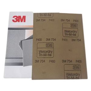 3M Wetordry 734 230mm*280mm 1mm Dicke 400/600/800/1000/1200 Mittlere Rechteckige Siliziumkarbid-Schleifblätter 9'' X 11'' USA - Product Image 1