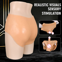Dildo double réaliste personnalisé avec harnais-culotte, produit de fantaisie pour adultes, fabricant, commande en gros