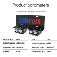 Xenplus Super Bright PZ2-GM05 220W 6000K Phare LED à cinq lentilles, projecteur LED, feux auxiliaires, feux de plaque d'immatriculation