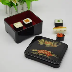 Nhật Bản Melamine Nhựa Sứ Dùng Một Lần Chia Vuông Sushi Ăn Trưa Tấm