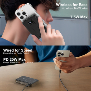 2025 Новый Пользовательский логотип 15 Вт 3-в-1 магнитный беспроводной аккумулятор 10000 мАч высокой емкости портативное зарядное устройство Power Bank - Product Image 6