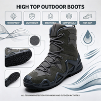 Bottes de travail tactiques pour hommes, légères, imperméables, respirantes, avec doublure en mesh, en cuir, pour moto et plein air