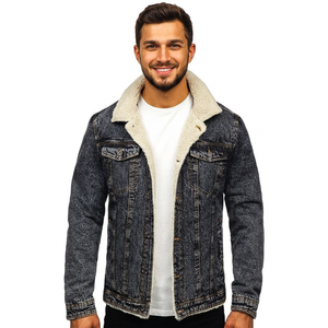 2026 Custom Design <b>Denim</b> Winter Warm Thickened <b>Jacket</b> Wholesale Street Wear Fashion <b>Denim</b> Winter <b>Jacket</b> <b>Mens</b> OEM Serviced - Product Image 1