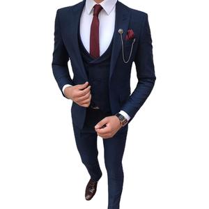 Abito blu Navy in tre pezzi da <span class=keywords><strong>uomo</strong></span> del commercio estero europeo e americano <span class=keywords><strong>vestito</strong></span> Slim taglie forti <span class=keywords><strong>vestito</strong></span> da ballo per banchetti da <span class=keywords><strong>uomo</strong></span> migliore - Product Image 5