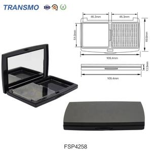 Boîte à poudre vide en plastique, conteneur de fard à joues noir, conteneur de poudre vide avec miroir, palette de contour, vente en gros de contenants vides - Product Image 2