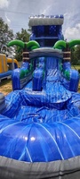 Toboggan aquatique tropical en plein air Palmier Toboggan aquatique pour enfants et adultes Toboggan aquatique gonflable avec souffleur d'air