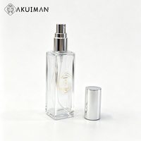 Flacon de parfum carré de luxe en verre, bouchon or/argent, atomiseur vide, logo personnalisé, flacon pulvérisateur de parfum en gros