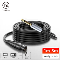 Câble Microphone XLR Équilibré Mâle-Femelle 0,5m 1m 5m, Adaptateur Stéréo Interne TRS 6,35mm (1/4 Pouce) en PVC, Mâle 3 Broches