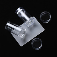 Vente directe du fabricant, outils à ongles en plastique, kit de tamponnage d'art d'ongles en silicone transparent, outil de transfert d'impression d'ongles de 2,8 cm
