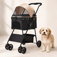Poussette portable pour animaux de compagnie 360 °   Poussette pliable pour chat et chien avec fenêtre en maille panoramique, vente en gros personnalisée