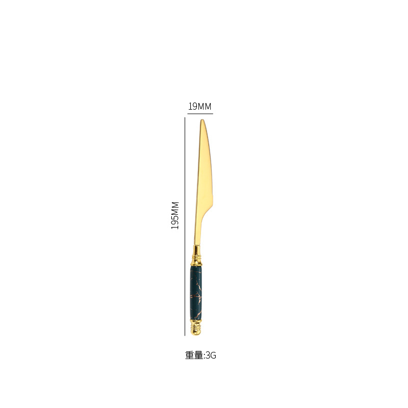 Dark green and gold (steak knife)