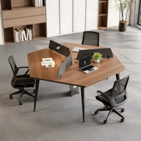 Nouvel ensemble de mobilier de bureau moderne en panneaux de bois, tables et chaises de bureau, bureau en forme de L pour le personnel, table de travail