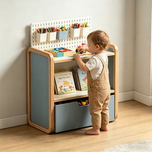 Muebles Montessori Personalizados para Niños, Estantería de Madera para Libros y <span class=keywords><strong>Juguetes</strong></span>, Organizador de Almacenamiento, Armario <span class=keywords><strong>Infantil</strong></span> - Product Image 2