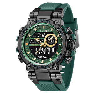 Reloj Deportivo Analógico-Digital para Hombre SMAEL 8141, Cronógrafo, Resistente al Agua 5BAR, Correa de Silicona, Pantalla LED - Product Image 3