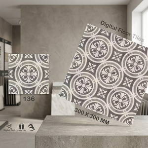 Carreaux de sol en porcelaine émaillée numérique de qualité Vistaar, 300x300 mm, carrés, antidérapants, mats, pour salle de bain et couloir - Product Image 6
