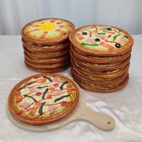 Maquette de pizza de simulation en PU, faite à la main, style moderne et minimaliste, pour la présentation de fruits, bacon, bœuf, pizza, cuisine occidentale, accessoires de vitrine alimentaire