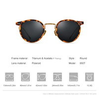 Lunettes de soleil polarisées Borregls pour hommes, classiques en acétate et titane, vintage, rondes pour femmes, 100% UV400 1850T