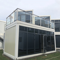 Casa prefabricada de lujo, contenedor plano personalizado de 20 pies y 40 pies, casa moderna de doble piso