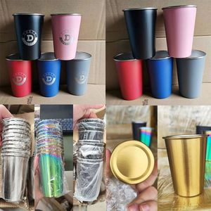 ถ้วยเสริมอาหาร พร้อมฝาพลาสติกแบบปิด แก้วเบียร์โลหะ สีแดง ขนาด 350 มล. 500 มล. 17 ออนซ์ 12 ออนซ์ สำหรับงานปาร์ตี้ ขายดี - Product Image 3