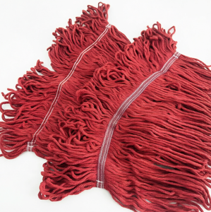 Tête de balai en coton polyester rouge, remplacement pour le <span class=keywords><strong>nettoyage</strong></span> commercial des sols, fil épais pour usage intensif, compatible avec les cadres de balai standard - Product Image 3