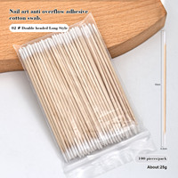 Bâtonnets en coton double extrémité pour tatouage, pointus, en bois, jetables, pour le nettoyage des éclaboussures de vernis à ongles et de colle, modèle Zhejiang ST-167