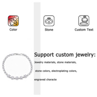 Bracelet pour femme en argent sterling 925 de qualité supérieure, design à maillons de chaîne et breloques décorées de zircone cubique