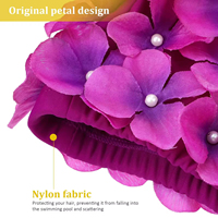 Gorro de Natación para Adultos, Estilo Europeo Americano, Nuevo, de Poliéster, con Diseño de Pétalos, para el Cuidado del Cabello, Gorro de Aguas Termales, Nuevo, Hecho a Mano, con Flores
