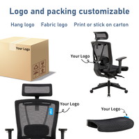 Chaise de bureau ergonomique entièrement en maille avec appui-tête, pivotante, pour PDG, bureau de direction, avec logo personnalisé