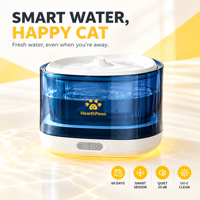 Fontaine à eau sans fil pour chat 2,5 L avec pompe UV-C et capteur radar – Eau fraîche à la demande pour usage intérieur