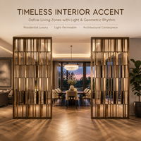 Cloison décorative multifonctionnelle en acier inoxydable 304, artisanale, de luxe moderne et personnalisée pour hall d'hôtel et appartement