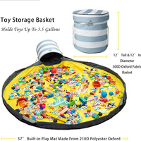 Organisateur pliable en toile de grande capacité avec poignées pour placard, chambre d'enfant, salle de jeux, boîte de rangement pour jouets d'enfants