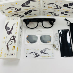 Lunettes Intelligentes V3 AI avec Caméra, Traduction en Temps Réel, Reconnaissance d'Objets, Double Lentille, Photographie, Amélioration de la <span class=keywords><strong>Vision</strong></span> - Product Image 1