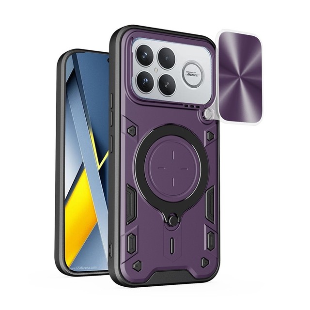 with Ring Stand Holder Sliding Camera Protector Shockproof Mobile Phone Case for Xiaomi Poco F8 Ultra Back Cover Phone Cases