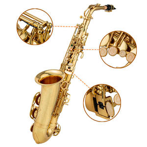 <span class=keywords><strong>Saxophone</strong></span> alto Eb professionnel en laiton fait main de haute qualité chinois bon marché avec finition laquée dorée, étui imperméable de haute qualité - Product Image 2