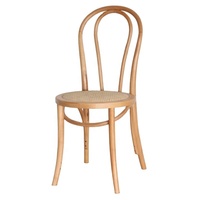 Chaise de salle à manger empilable en bois de chêne courbé avec assise en rotin, chaise pour café et hôtel