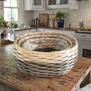 Vasi per Piante in Vimini Fatti a Mano Vintage, Fioriere in Rattan Rustico Intrecciato - Product Image 1