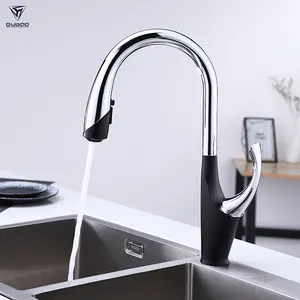 Kitchen Faucet Hose Black Chrome And Black Hot And Cold Water Flexible Hose For Kitchen Faucet With Pull-Out Spout