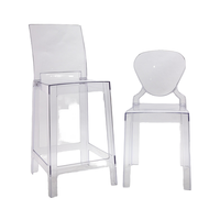 Offre Spéciale chaise de bar à dossier carré chaises en résine transparente pour restaurant et mariage événements de fête d'hôtel de haute qualité une pièce assemblée