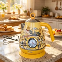 Bouilloire électrique à chauffage rapide 2000W en acier inoxydable avec finition peinture métallisée, grande capacité 1,7L, arrêt automatique