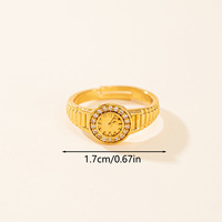 Bague unisexe en forme de montre Art Déco couleur or sable, bijou de mode pour le quotidien et les fêtes (1 pièce)