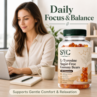Gummies de L-Tyrosine 1000mg sans sucre à marque privée OEM, supplément végétal pour les acheteurs internationaux en gros