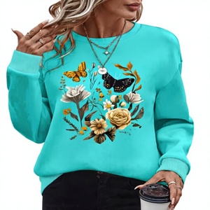 Sweat-shirt décontracté surdimensionné à col rond pour femme, doux, hiver, avec imprimé personnage de dessin animé, chapeau de cowboy à sequins et épaules tombantes – Spécial Saint-Valentin - Product Image 1