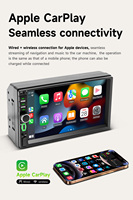 Autoradio Android universel BQCC double DIN 7 pouces, écran tactile multimédia Carplay, Mirrorlink, montage sur tableau de bord, lecteur MP5