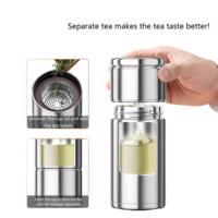 Taza Aislada con Separación de Té y Agua, Portátil, de Acero Inoxidable 316, para Hombres y Mujeres