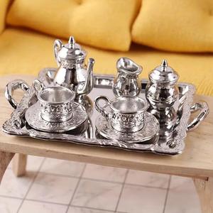 Miniature Alloy <strong>Tea</strong> <strong>Set</strong> Model for Dollhouse Kitchen Decor Display Prop - Product Image 6